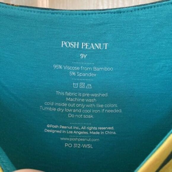 Posh Peanut Ruffled Cap Sleeve Hi Low Dress Bananas Bamboo Girls Size 9 NWT - Picture 6 of 10